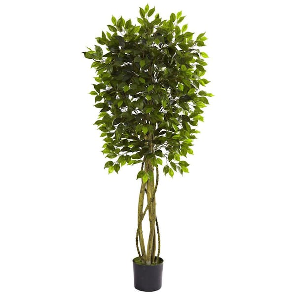 5 Foot Indoor Outdoor Fake Ficus Tree with Over 1000 Leaves Artificial Plant 