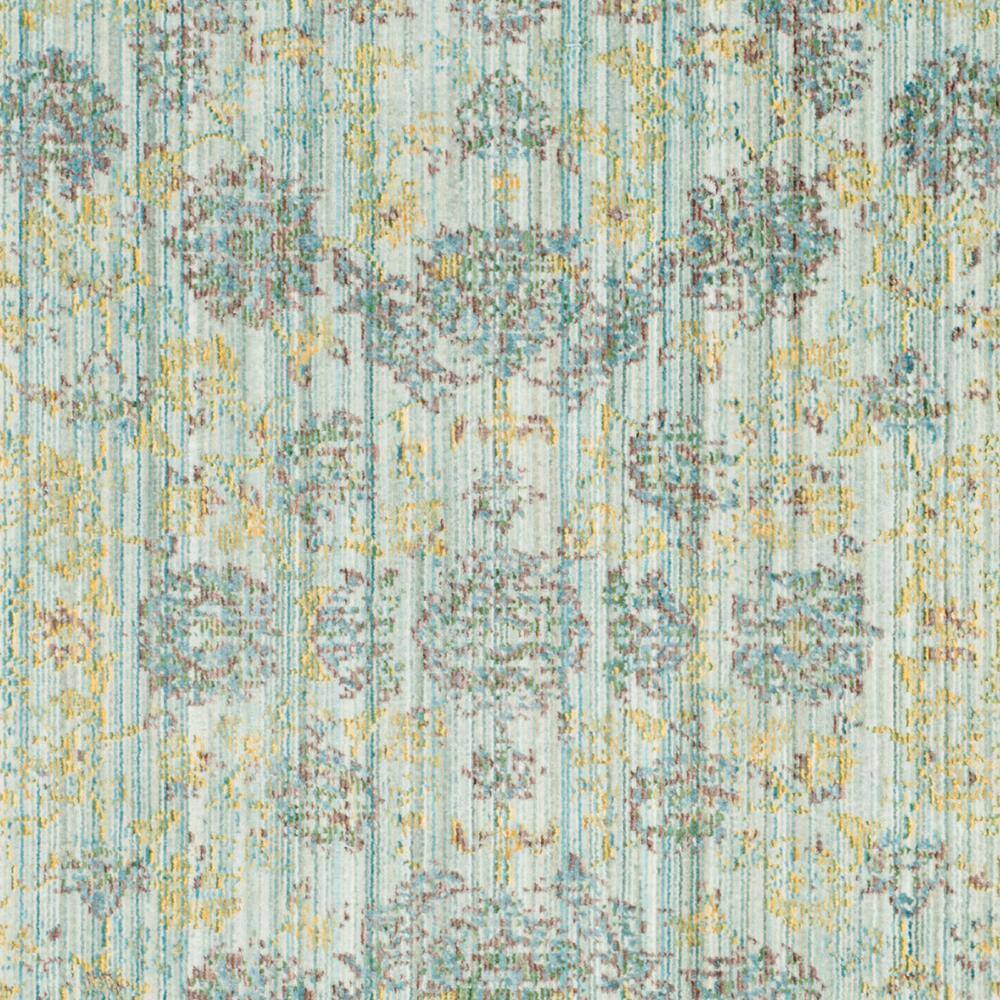 Valencia Light Blue and Turquoise Synthetic 4' x 6' Reversible Area Rug