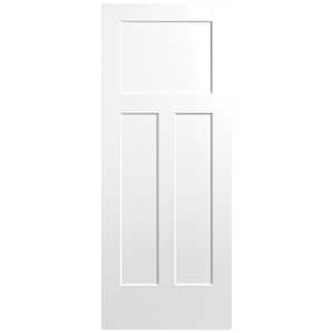 32 in. x 80 in. 3-Panel Winslow Single Bore Solid Core Ultra Pure White Molded Composite Interior Door Slab