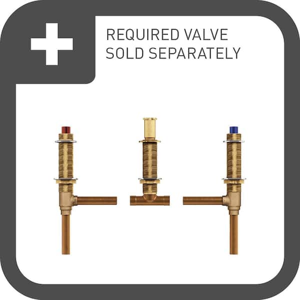 Align 2-Handle Deck Mount Roman Tub Faucet Trim Kit Valve Not Included in Brushed Gold