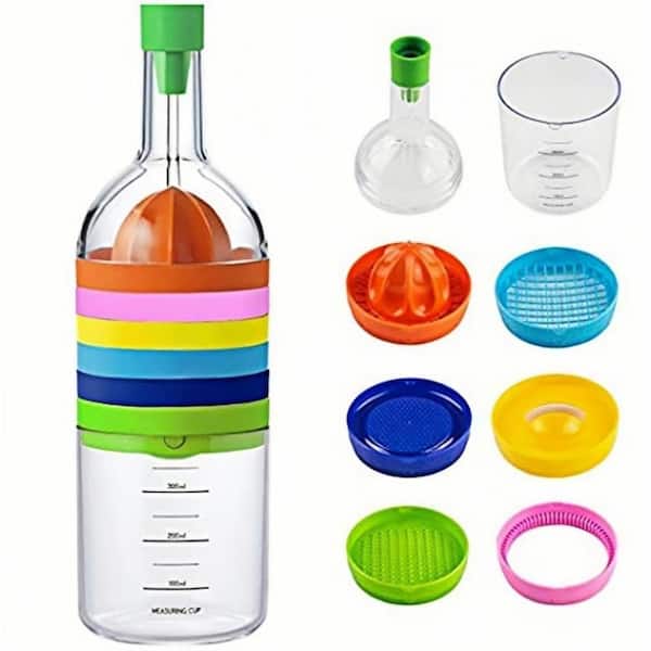 Multicolor 8-in-1 All-in-One Kitchen Gadget Bottle Tool Set for Juicing, Measuring and Food Prep Daily Cooking