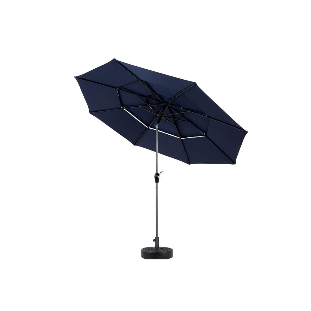 10 ft. Steel 3 Tier Market Tilt Patio Umbrella in Navy Blue with Base price history on PriceWatchPro