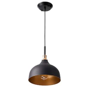 10.2 in. 1-Light Farmhouse Dome Shaded Pendant Light Industrial Adjustable Metal Hanging Light