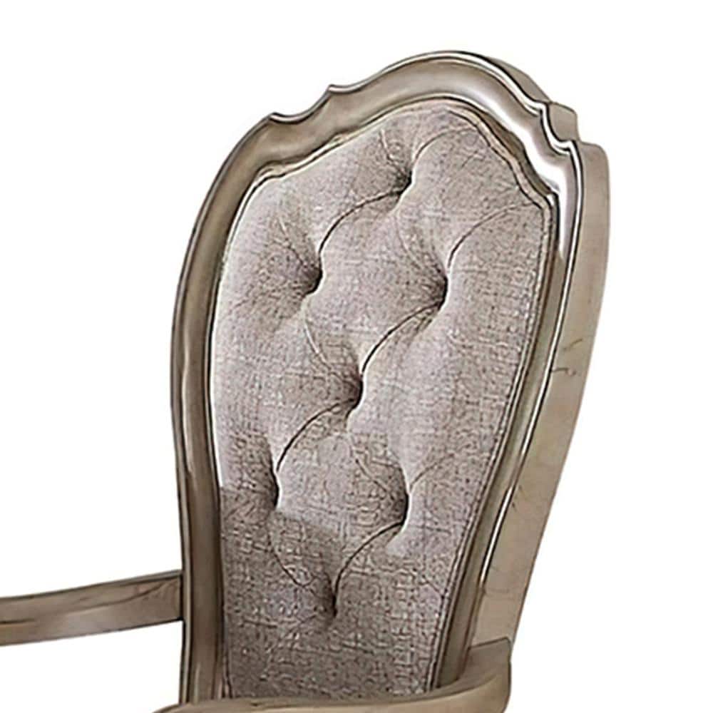 Chelmsford Gray and Brown Rubberwood Dining Chairs, Set of 2