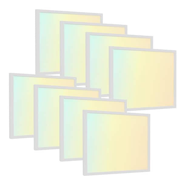 8-Pack 2 ft. x 2ft. Dimmable White CCT and Wattage Selectable Integrated LED Back-Lit Flat Panel Light