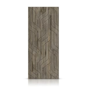 36 in. x 80 in. Hollow Core Weather Gray Stained Solid Wood Interior Door Slab