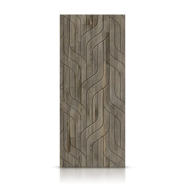 CALHOME 42 in. x 80 in. Hollow Core Weather Gray Stained Pine Wood Interior Door Slab