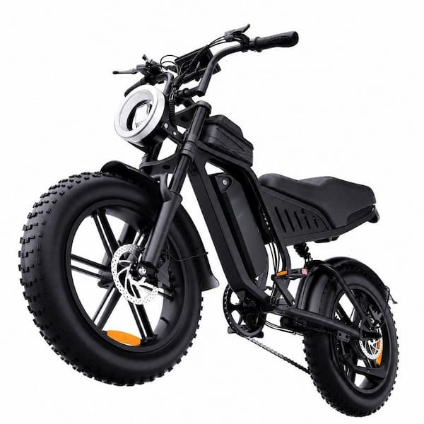 1500W Peak Motor, 2-Wheel Electric Bike Scooter in Black, 20 in. Fat Tire Ebike with NFC Unlock, Full Suspension