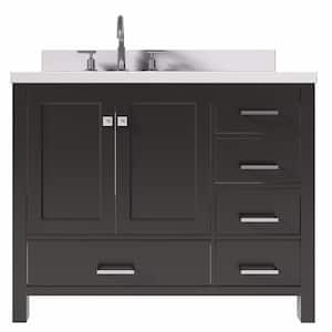 Cambridge 43 in. W x 22 in. D x 36 in. H Vanity in Espresso with Pure White Quartz Top