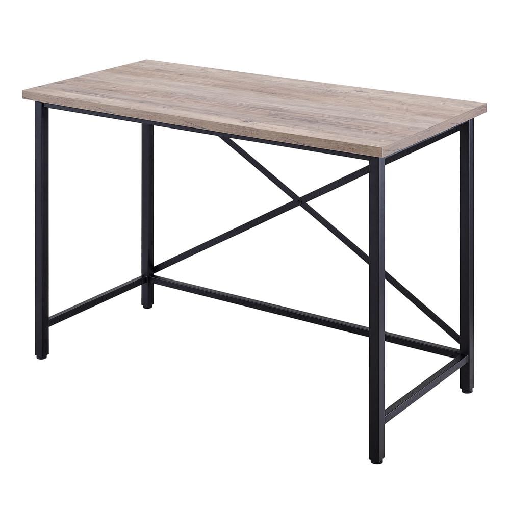 Martina 47" Black and Gray Oak Wood Desk