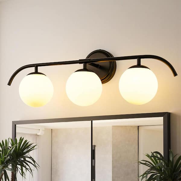 8 in. Milky White Globe Glass Lamp Shade For Wall Sconces, Globe Lamp Shade 1 in. Neckless Fitter