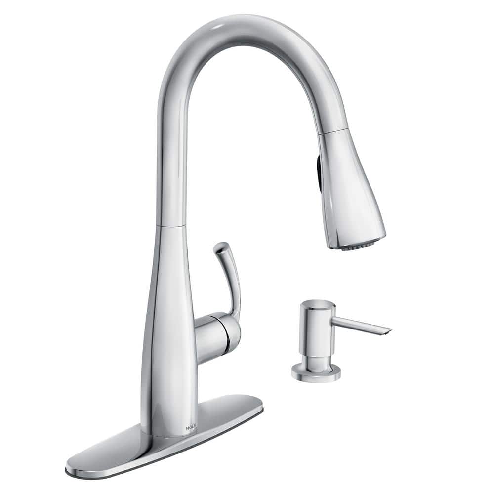 Essie Chrome Pull-Down Sprayer Kitchen Faucet with Reflex