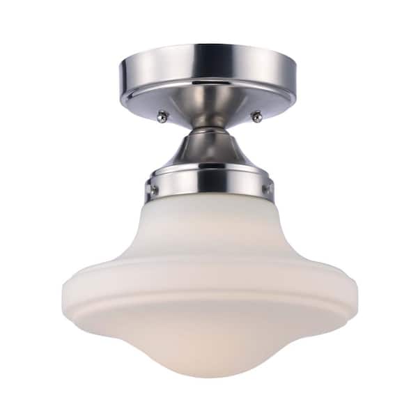 Maxim Lighting New School 10.5 in. 1-Light Satin Nickel Flushmount