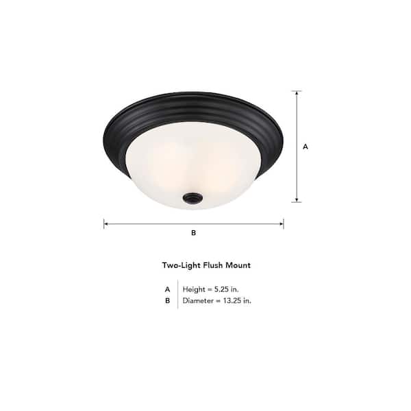 Reedley 13 in. Traditional Oil Rubbed Bronze Medium-Base (E26) Bulb Flush Mount for Kitchens