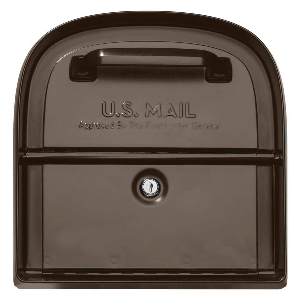 Large Rubbed Bronze Steel Locking Post Mount Mailbox