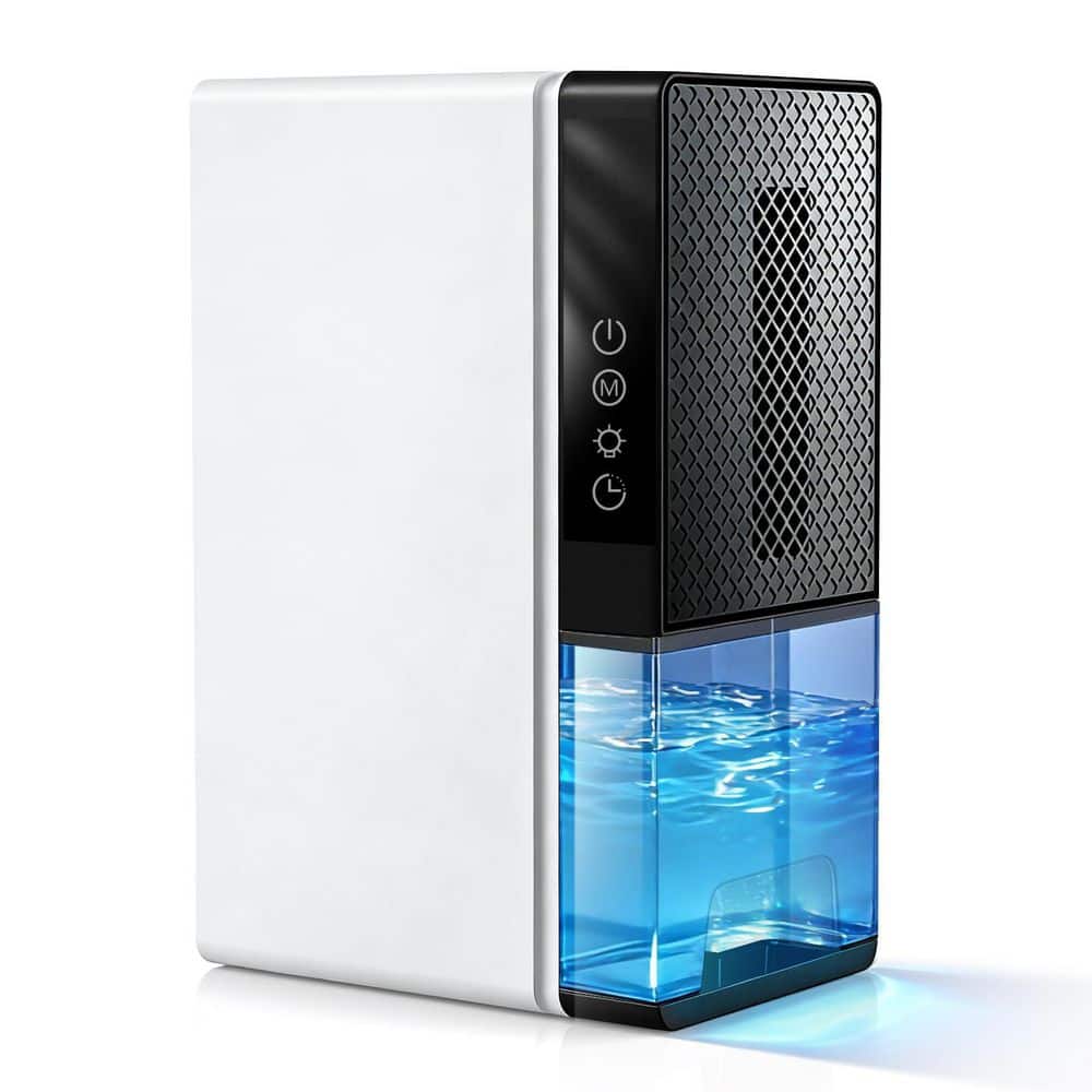 0.74 Gal. 9.84 in. White Dehumidifier with Auto Shut Off Quiet Operation and 7-Color Ambient Light for Home