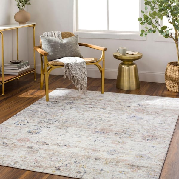 Lavadora Taupe Oriental 7 ft. x 9 ft. Indoor Machine-Washable Area Rug