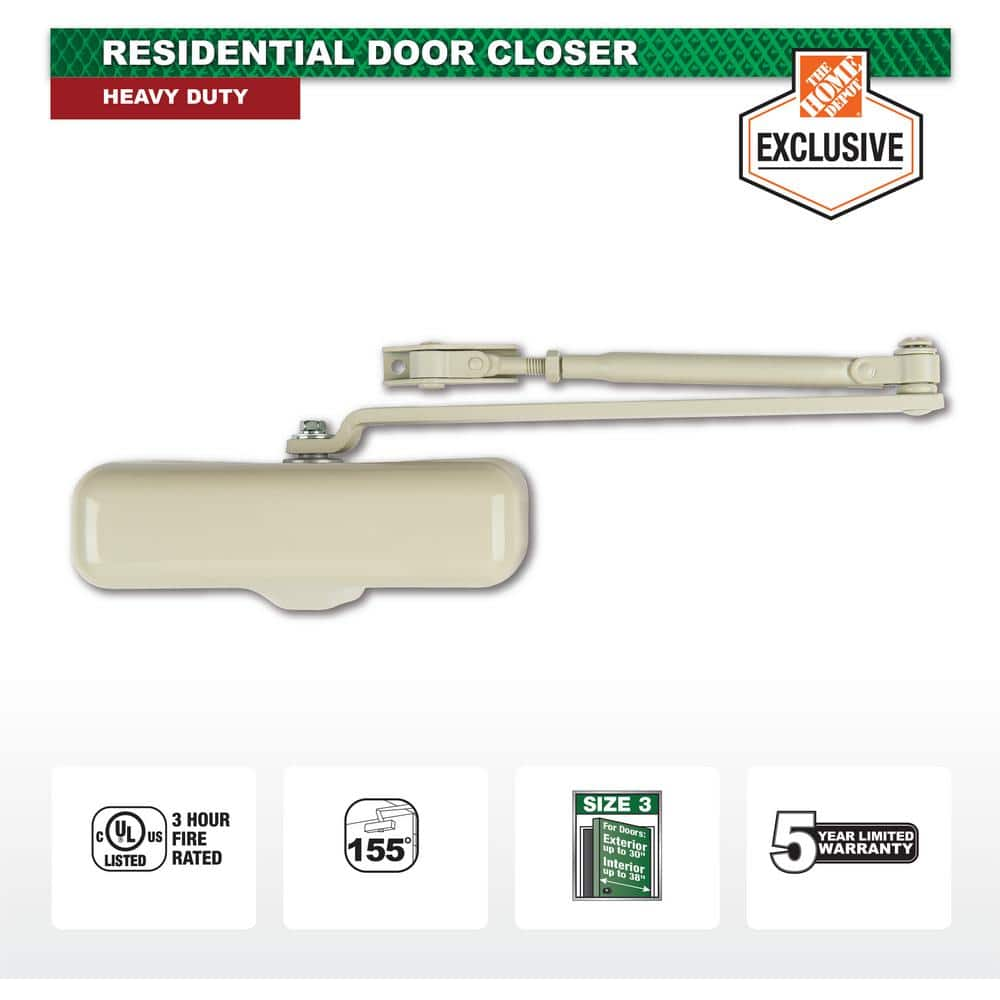 UPC 879564040131 product image for Universal Hardware Heavy-Duty Ivory Residential Door Closer | upcitemdb.com