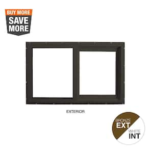 59.5 in. x 35.5 in. Select Series Vinyl Horizontal Sliding Left Hand Bronze Window with White Int, HP2+ Glass and Screen