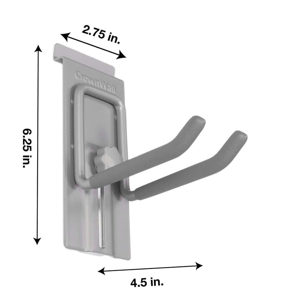 Slatwall 55 lbs. 4 in. Locking Double Hook (3-Pack) - 2