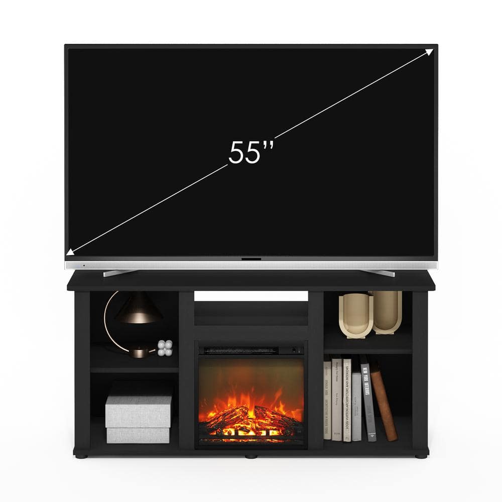 Jensen Black Composite Wood Freestanding Fireplace TV Stand