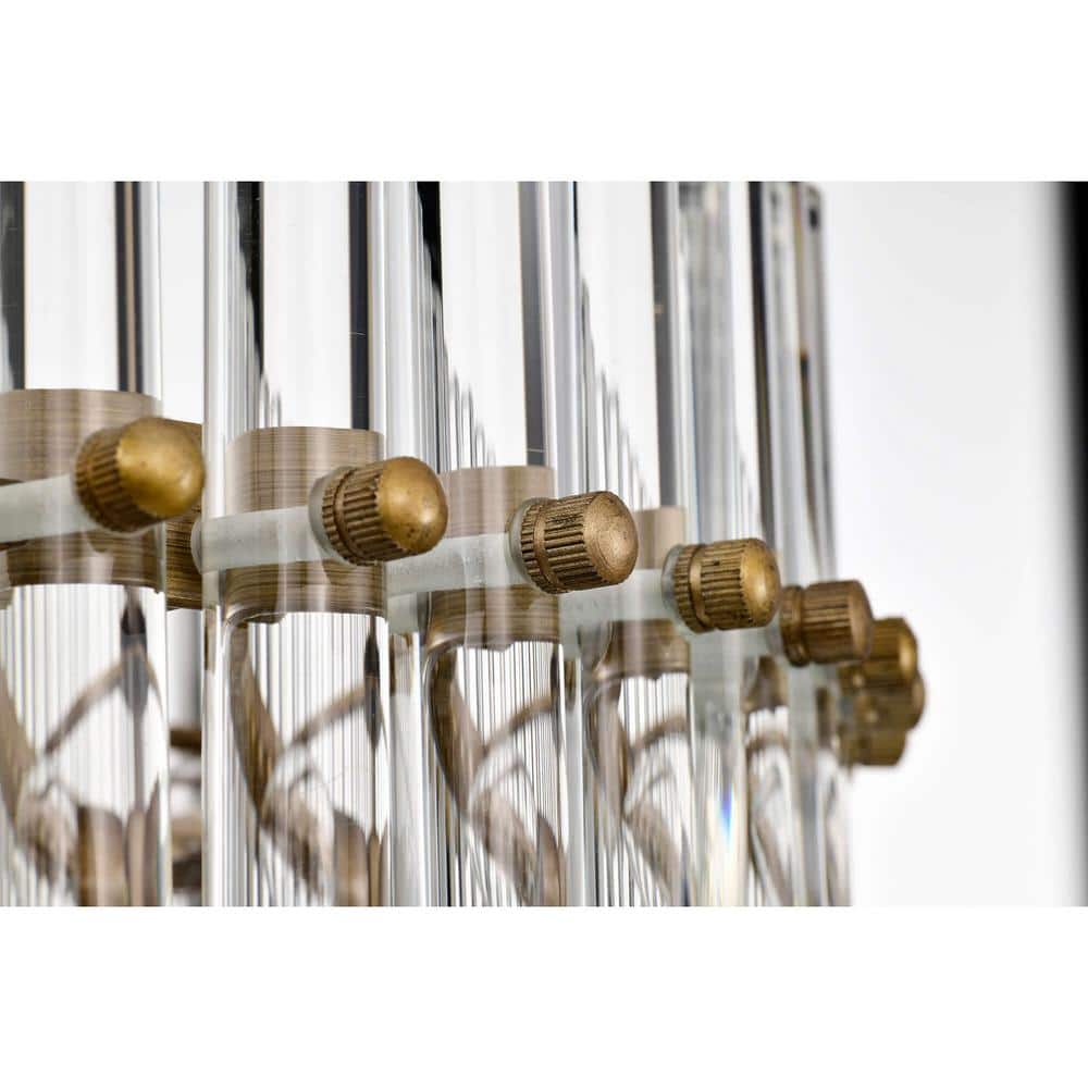 Casandra 16.1'' Brushed Brass and Crystal Chandelier