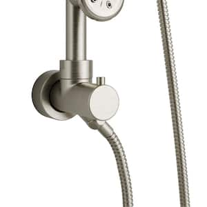 5-Spray Patterns 1.8 GPM 8 in. Wall Mount Dual Shower Heads in Brushed Nickel