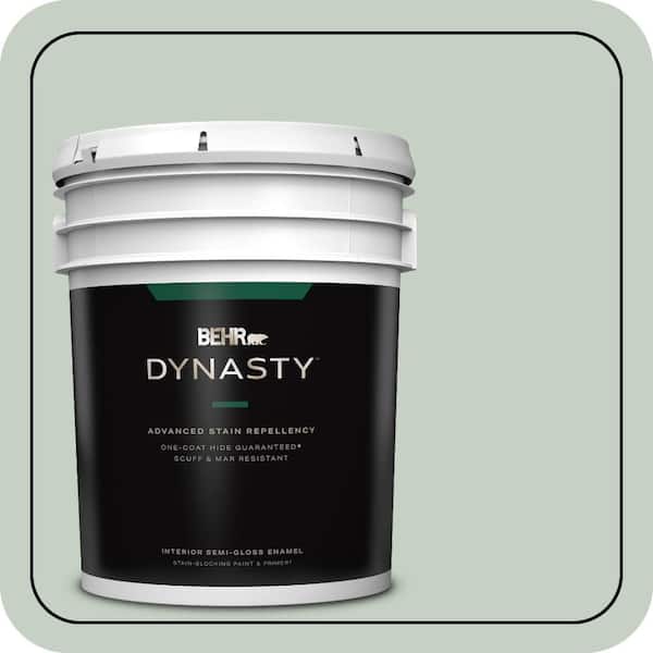 BEHR DYNASTY 5 gal. #N400-2 Frosted Sage Semi-Gloss Enamel Interior Stain-Blocking Paint & Primer