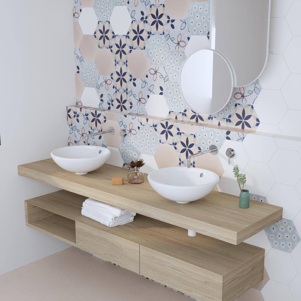 Symmetry 17" Circular White Ceramic Vessel Bathroom Sink