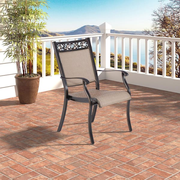 Casual World Casual World Aluminum Patio Dining Chairs with Sling Fabric Seat, All-Weather Outdoor Stackable Bistro Chairs (4-Pack)