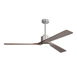 64 in. LED Indoor Nickel Ceiling Fan with Remote