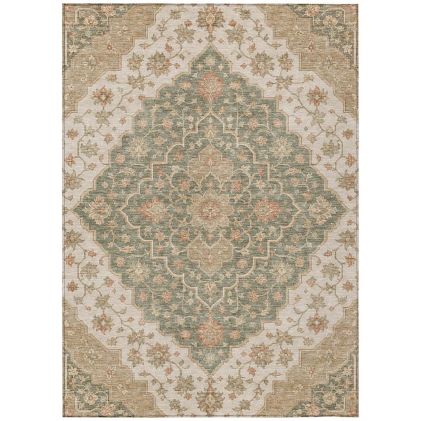 Chantille Machine Washable Indoor/Outdoor Abstract ACN3134 Sage 9 ft. x 12 ft. Area Rug