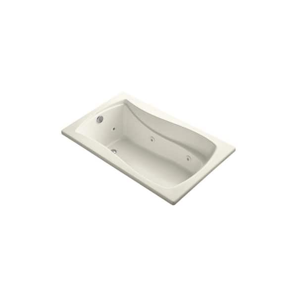 KOHLER Mariposa 60 in. Rectangular Drop-in Whirlpool Bathtub in Biscuit