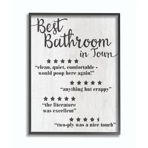 16 in. x 20 in. "Five Star Bathroom Black And White" by Daphne Polselli Framed Wall Art