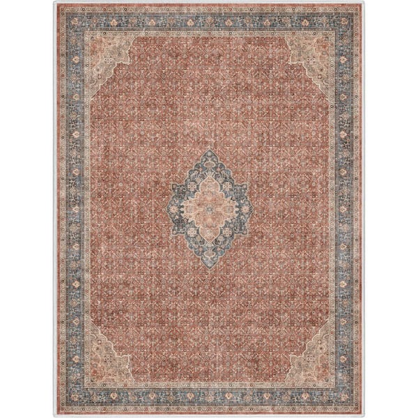 Red Blue 3 ft. 11 in. x 5 ft. 3 in. Asha Lilith Vintage Persian Oriental Area Rug