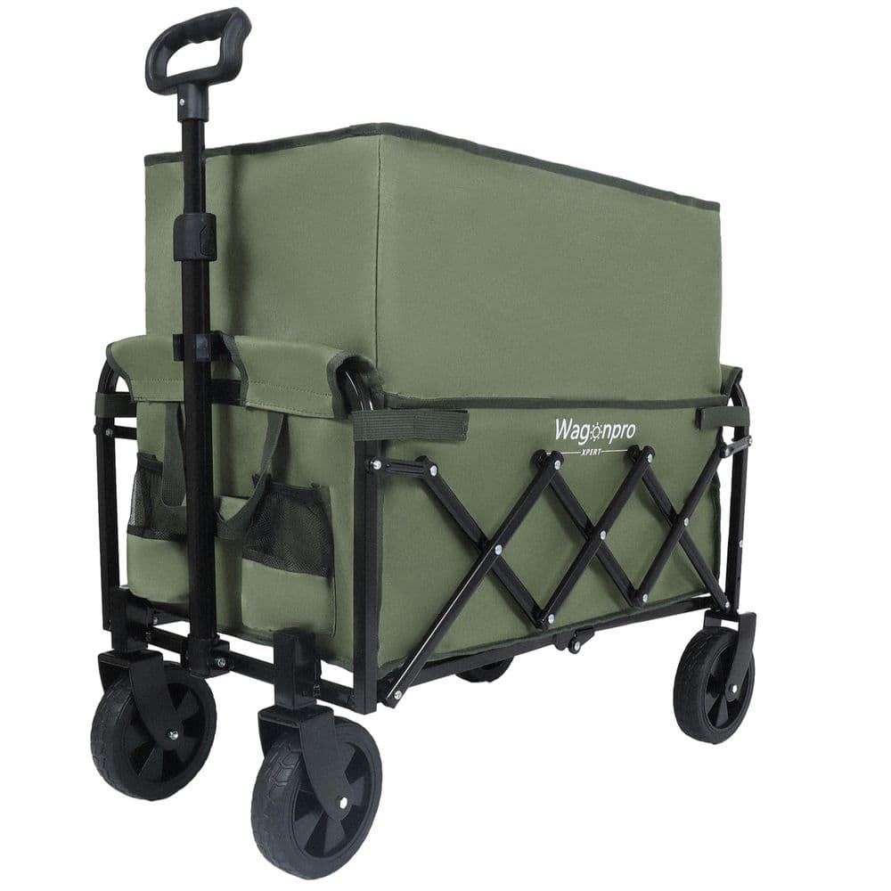 11.8 cu. ft. Amy Green Fabric Garden Cart, Expandable Folding Wagon Supports 225 lbs. for Camping, Shopping, Fishing price history on PriceWatchPro