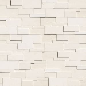 XL Malibu Cream 3D Ledger Panel 9 in. x 24 in. Sandblasted Limestone Wall Tile (6 sq. ft./Case)