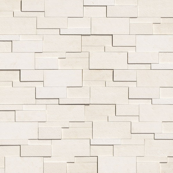 XL Malibu Cream 3D Sandblast 9 in. x 24 in. Limestone Sandblast Look Wall Tile (6 sq. ft./Case)