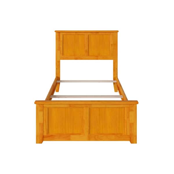 AFI Madison Brown Solid Wood Frame Twin Foundation Bed with Matching Footboard