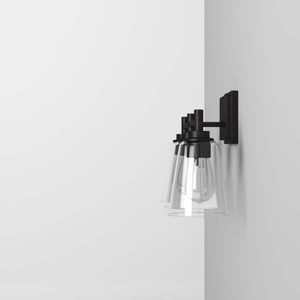 Designers Fountain - Westin 22.5 in. 3-Light Matte Black Industrial Vanity Light with Clear Glass Shades