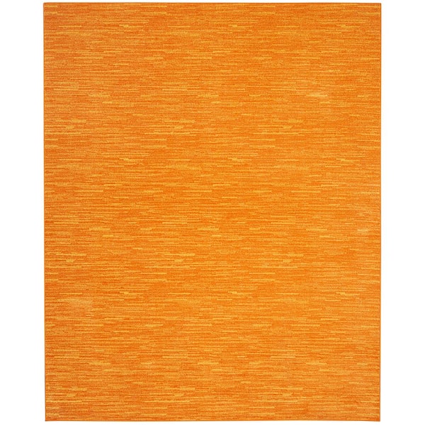 Essentials 8 ft. x 10 ft. Sunburst Solid Contemporary Indoor/Outdoor Patio Area Rug