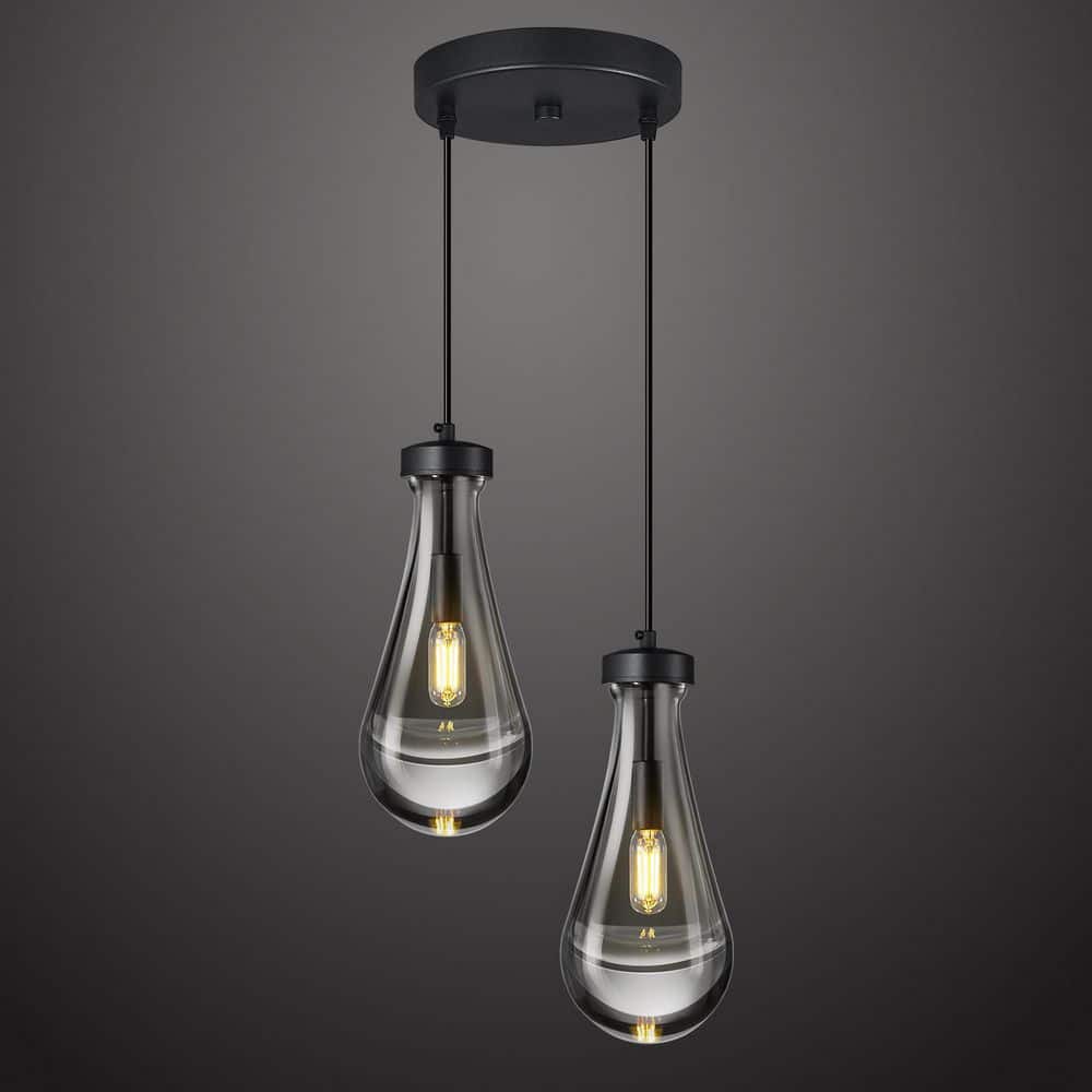 ZHLWIN Raindrop Pendant Lights Kitchen Island Teardrop Black