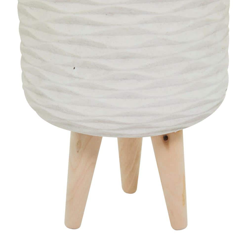 Elegant 43" White Potted Faux Palm Floor Plant with Lights