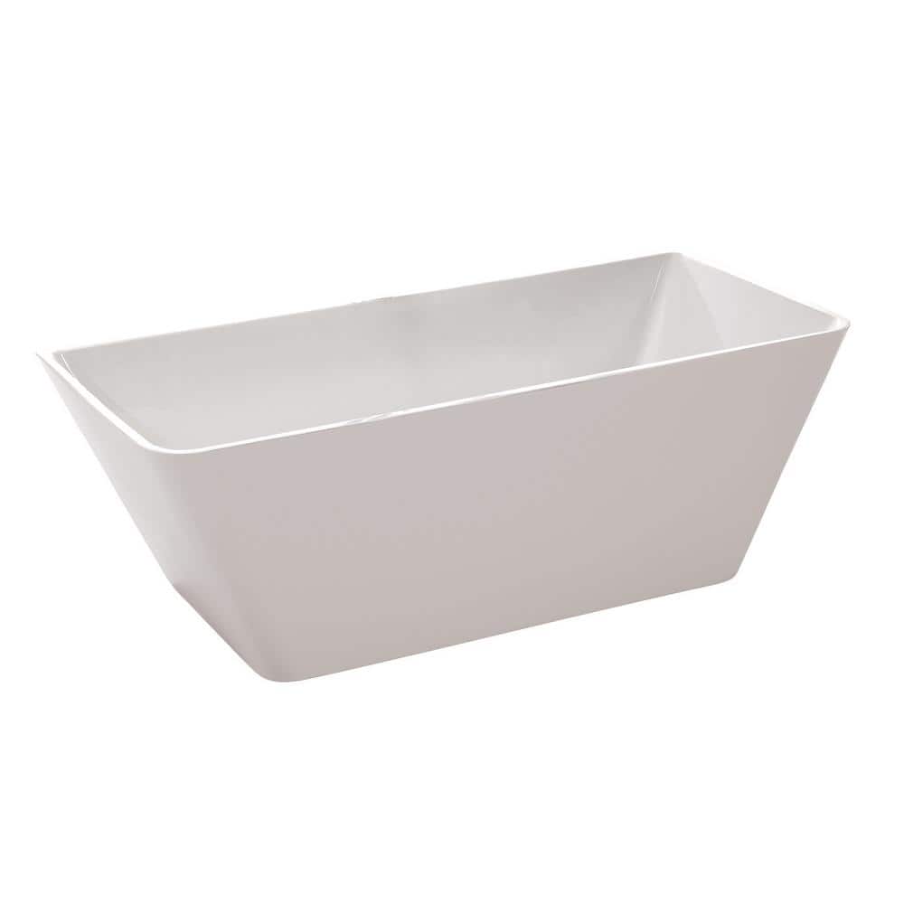 Zenith Series 5.58 ft. Freestanding Acrylic Flatbottom Non-Whirlpool Bathtu