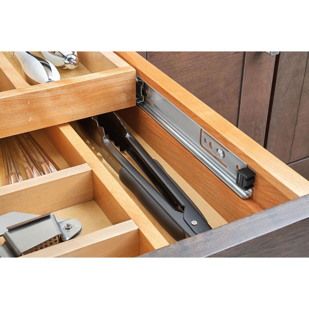 Natural Maple Wood Adjustable Two-Tier Drawer Organizer