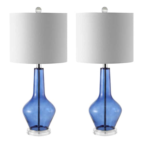 SAFAVIEH Velor 24 in. Blue Table Lamp TBL4220B-SET2 - The Home Depot