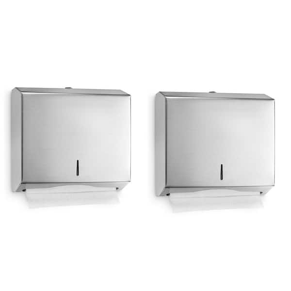 Alpine Industries Commercial Multi-Fold/C-Fold Paper Towel Dispenser in. Stainless Steel (2-Pack )