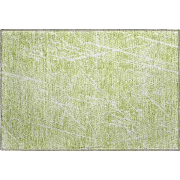 Mayfield Premium Machine Washable Indoor/Outdoor Geometric AMF628 Aloe 1 ft. 8 in. x 2 ft. 6 in. Area Rug