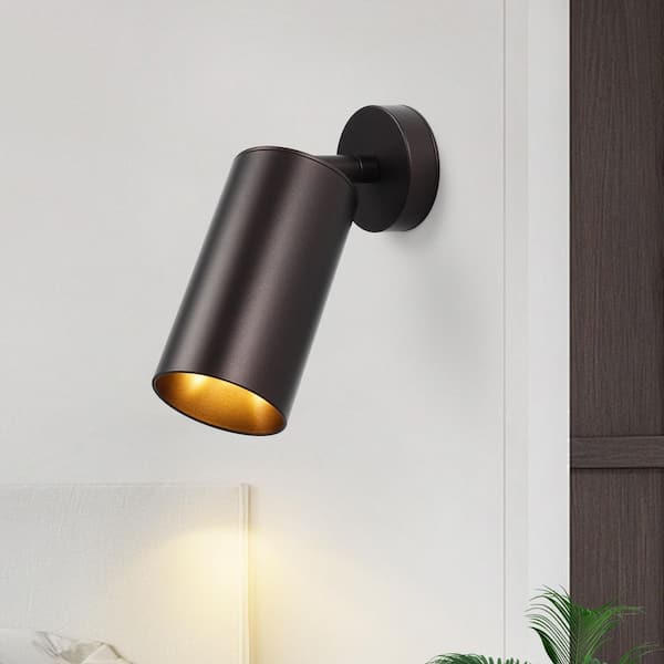 HUOKU Parroco 1-Light Less Than 2 ft. Oil Rubbed Bronze Track Lighting Kit Cylinder Track Head Hard Wired Task Lighting