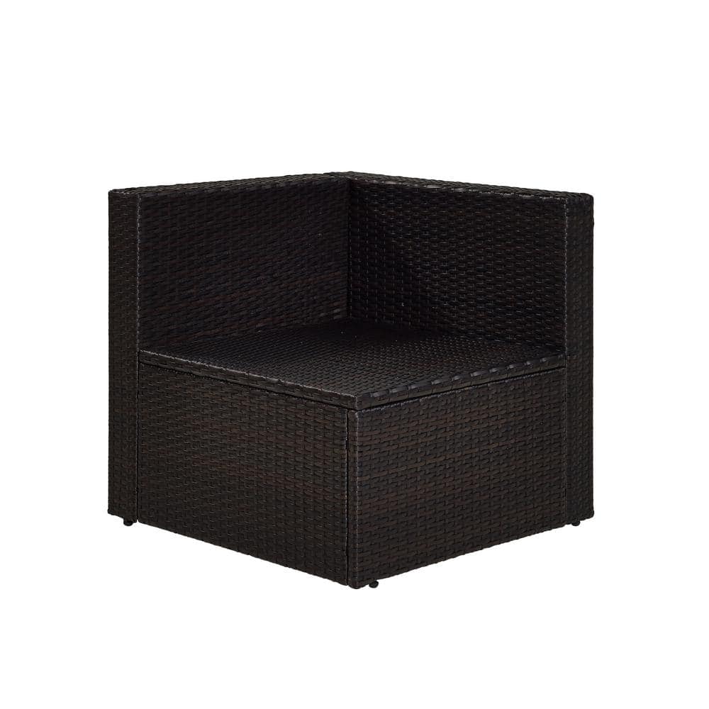 Palm Harbor Sand Wicker Corner Chair with Cushions